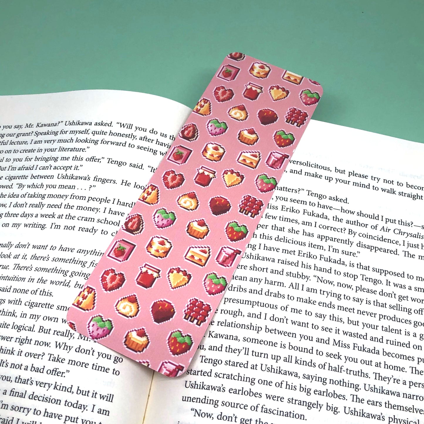 Pixel Strawberry Sweets Bookmark