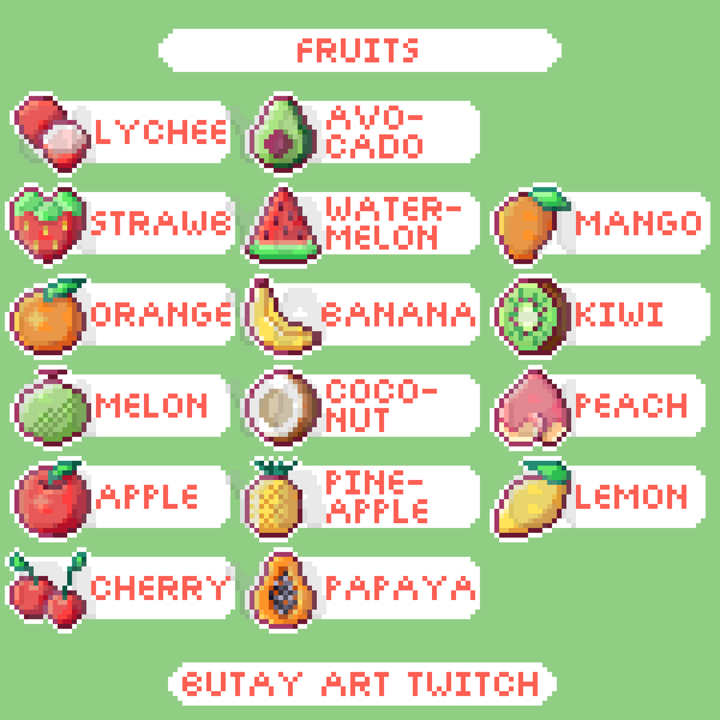 Fruits Twitch Badges