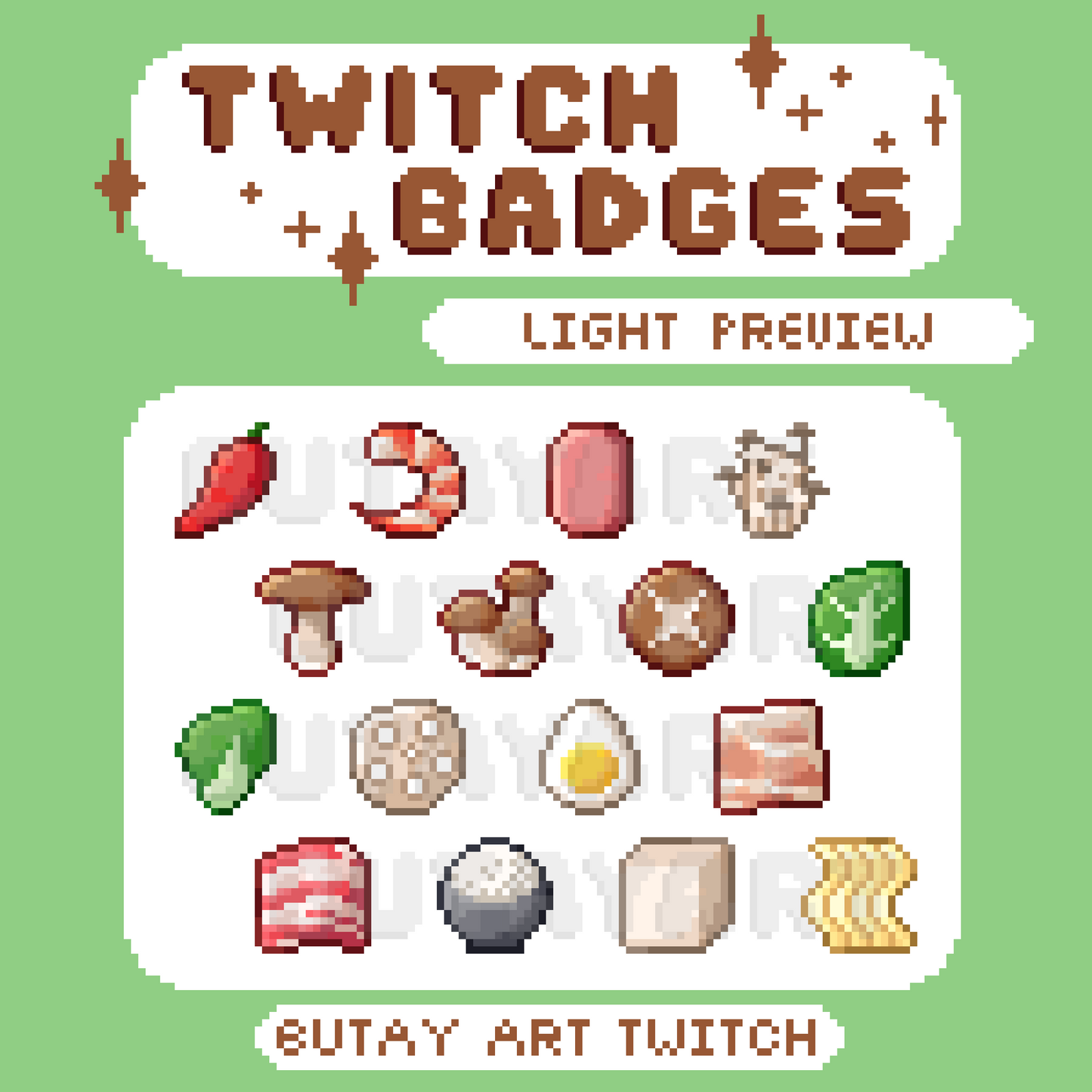 Hot Pot Ingredients Twitch Badges