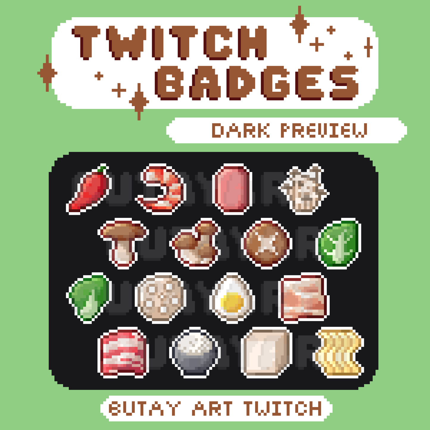 Hot Pot Ingredients Twitch Badges