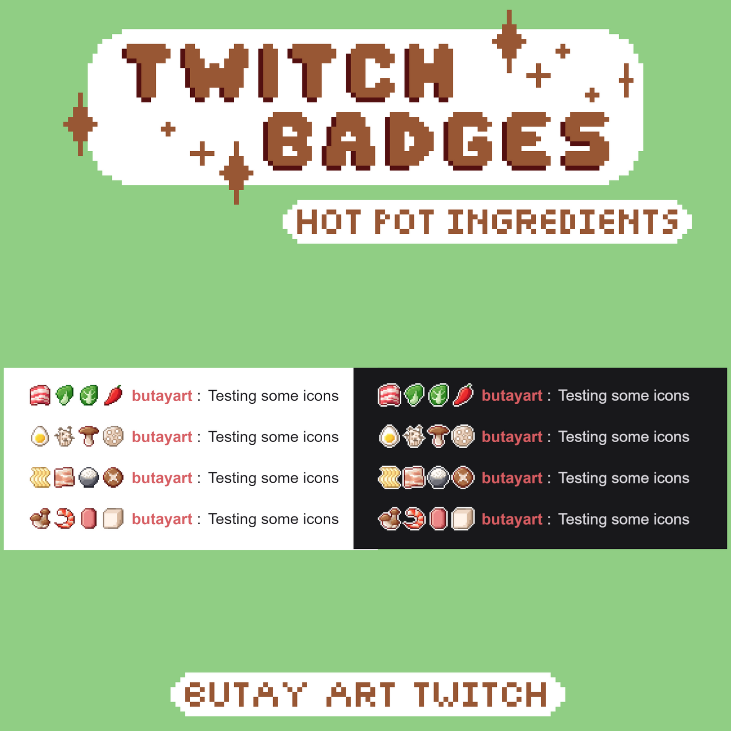 Hot Pot Ingredients Twitch Badges