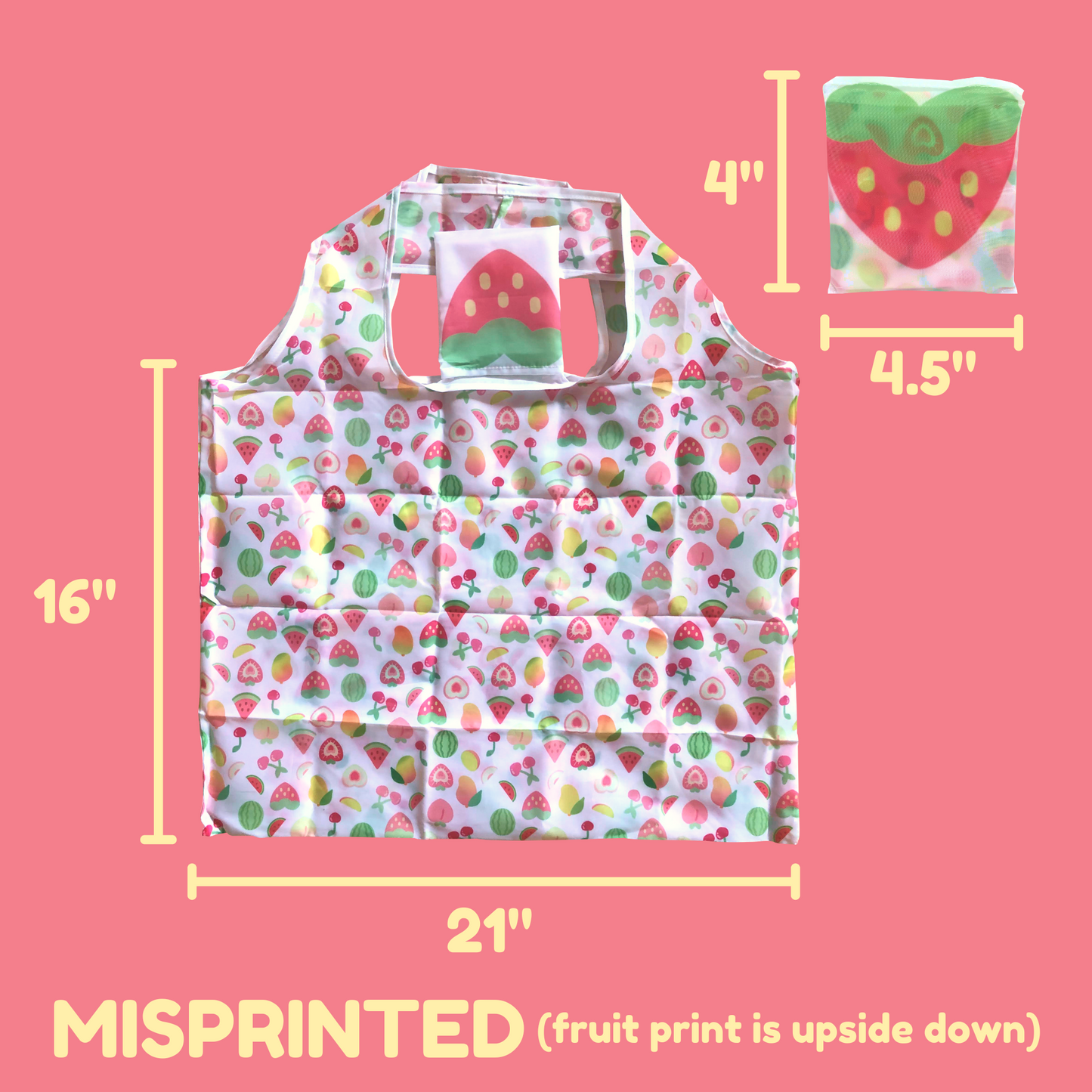 Fruity Reusable Eco Bag DISCOUNTED MISPRINT