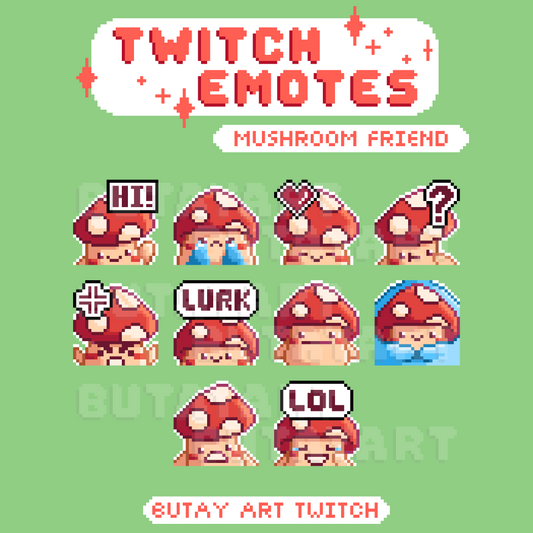 Mushroom Friend Red Twitch Emotes