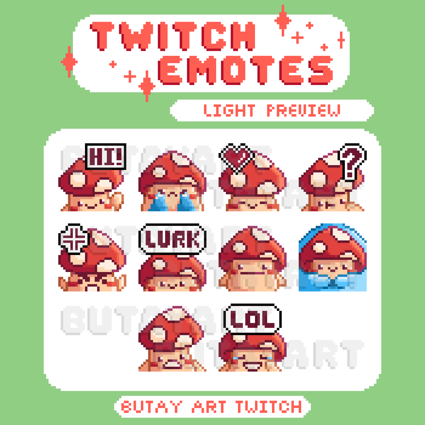 Mushroom Friend Red Twitch Emotes