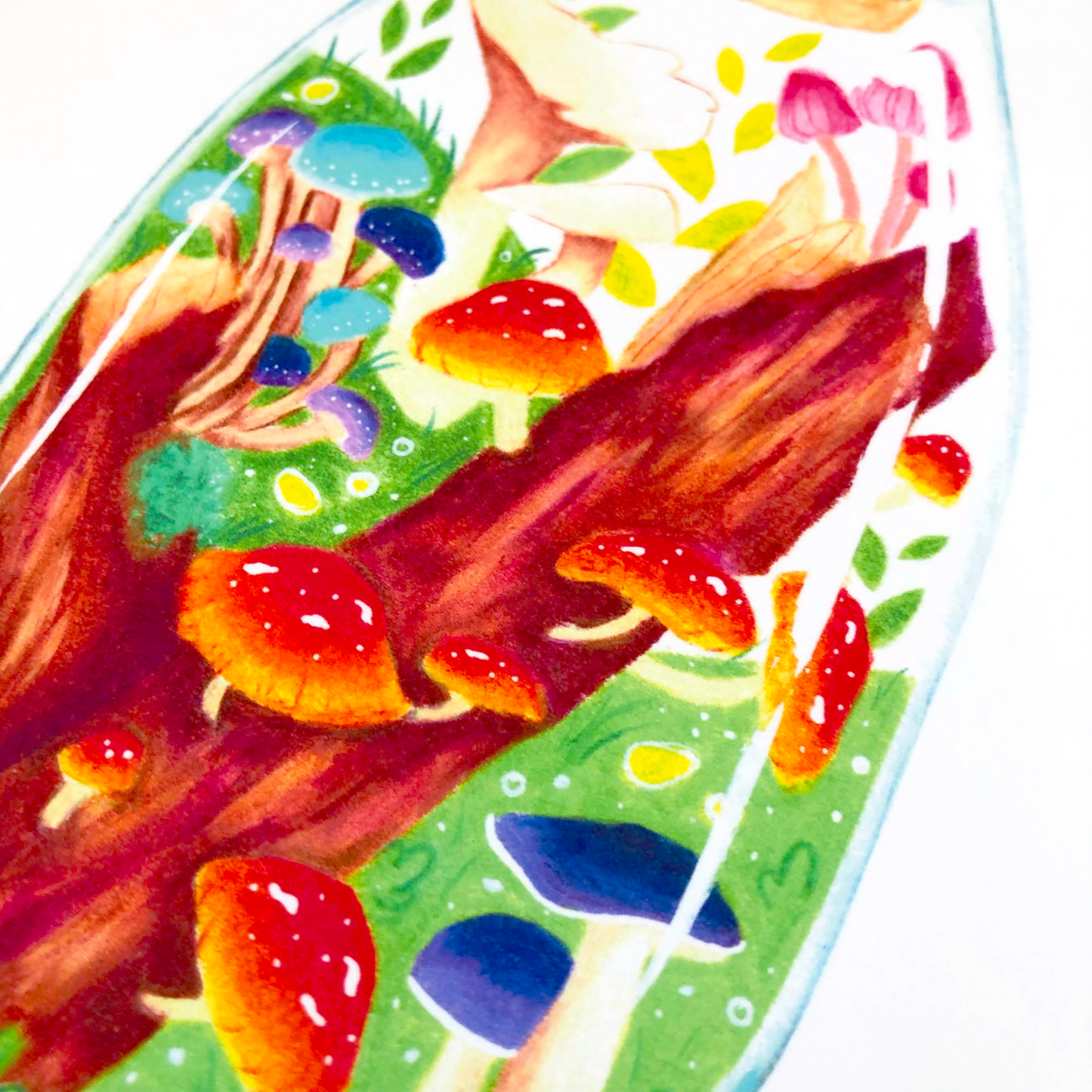 Mushroom Terrarium Art Print
