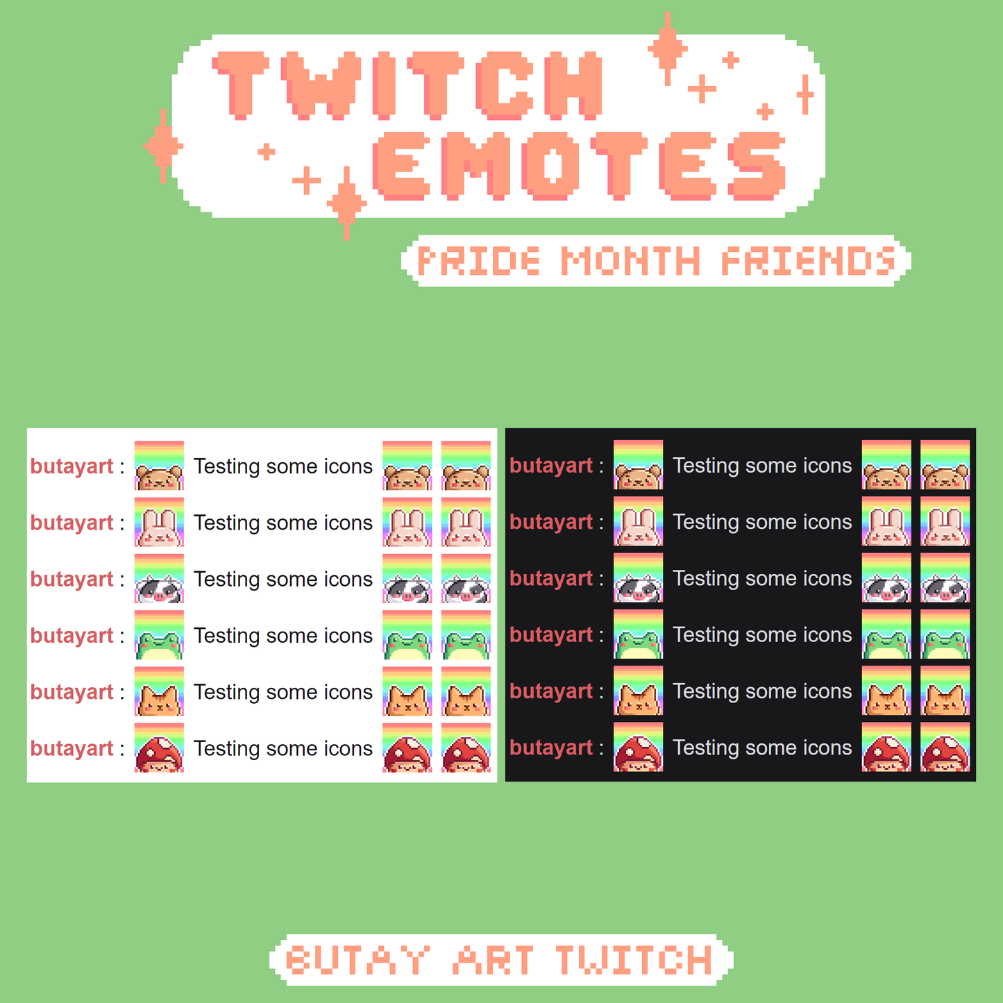 FREE Pride Month Friends Twitch Emotes