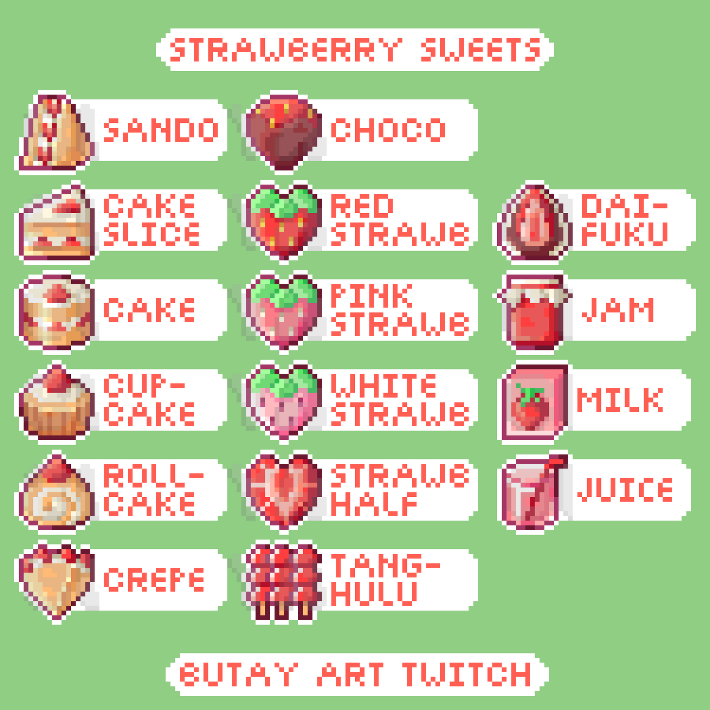 Strawberry Sweets Twitch Badges