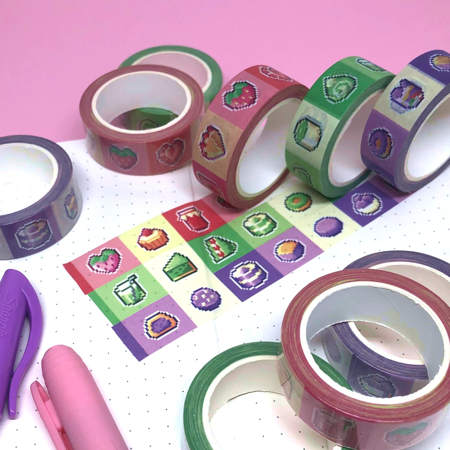Pixel Ube Sweets Washi Tape