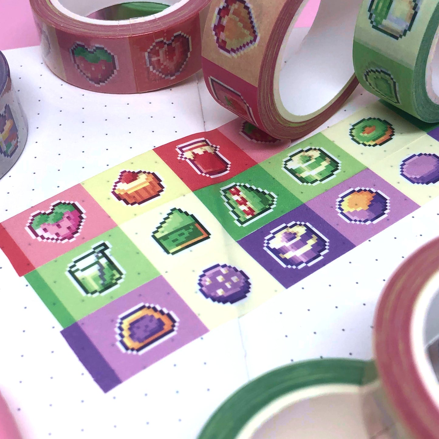 Pixel Strawb Sweets Washi Tape