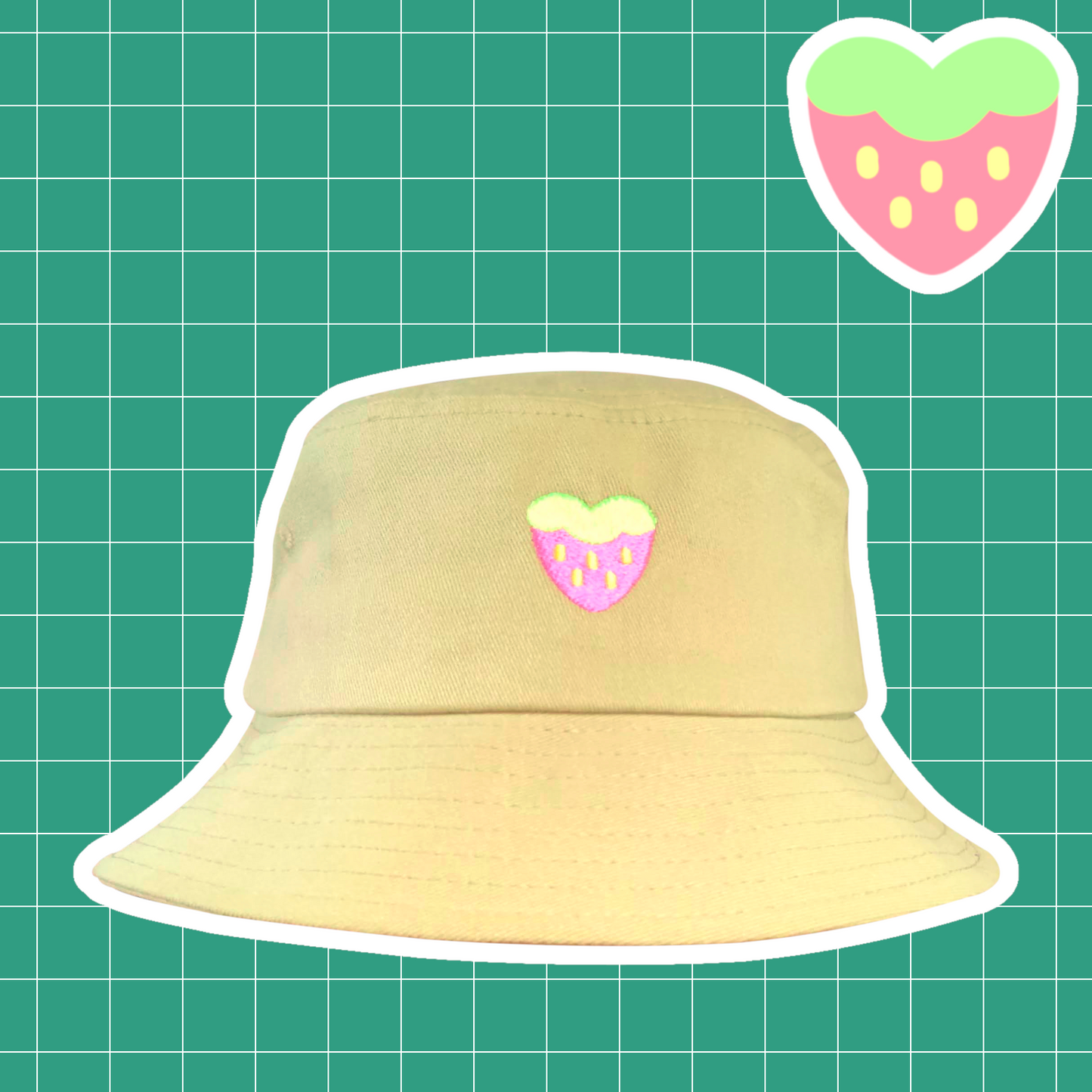 Green Strawberry Bucket Hat