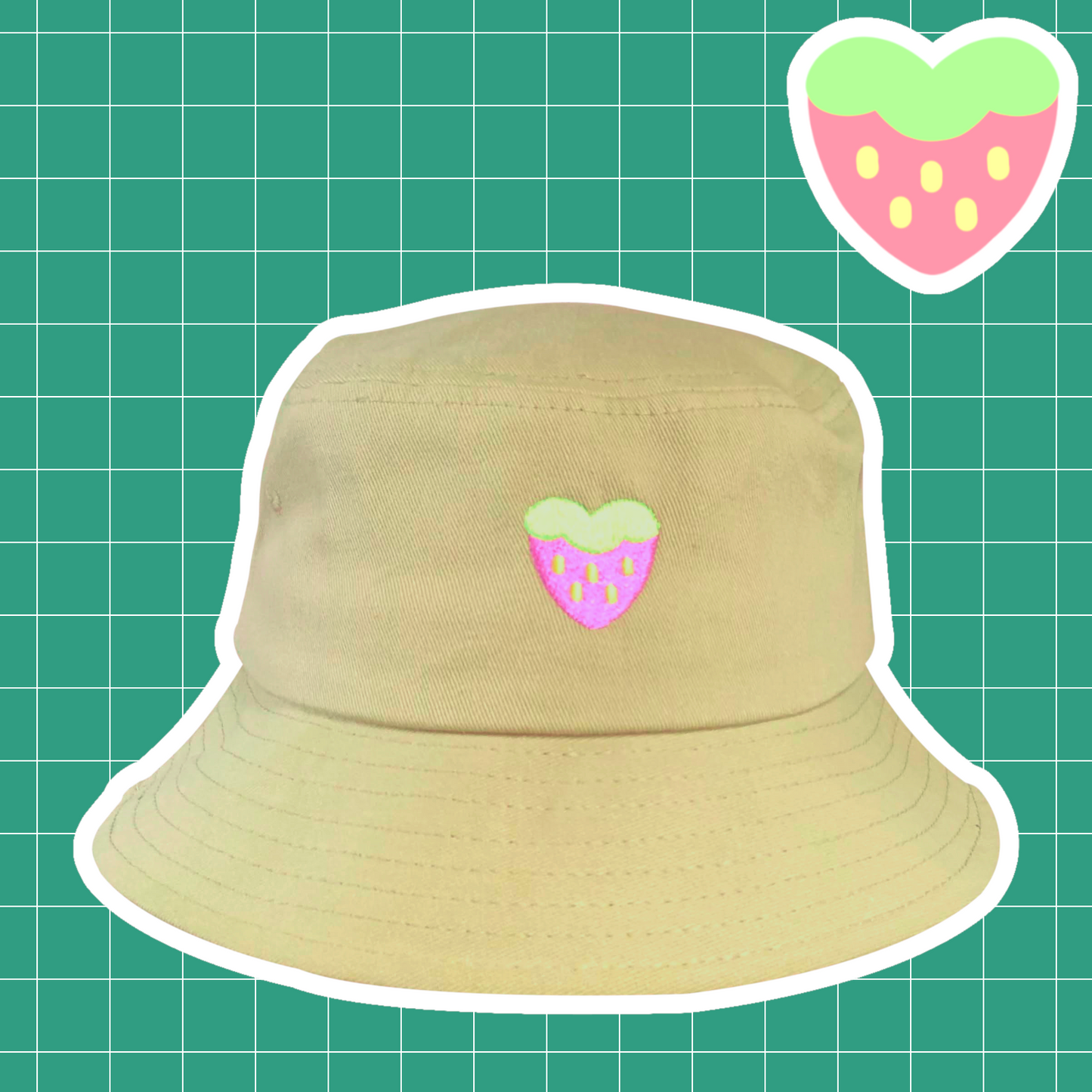 Green Strawberry Bucket Hat