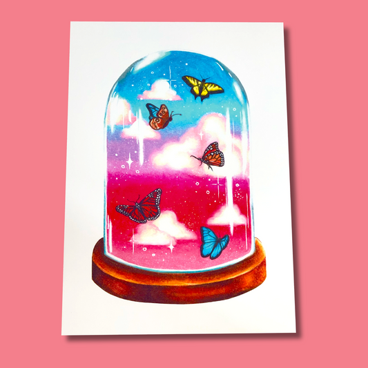Butterfly Terrarium Art Print