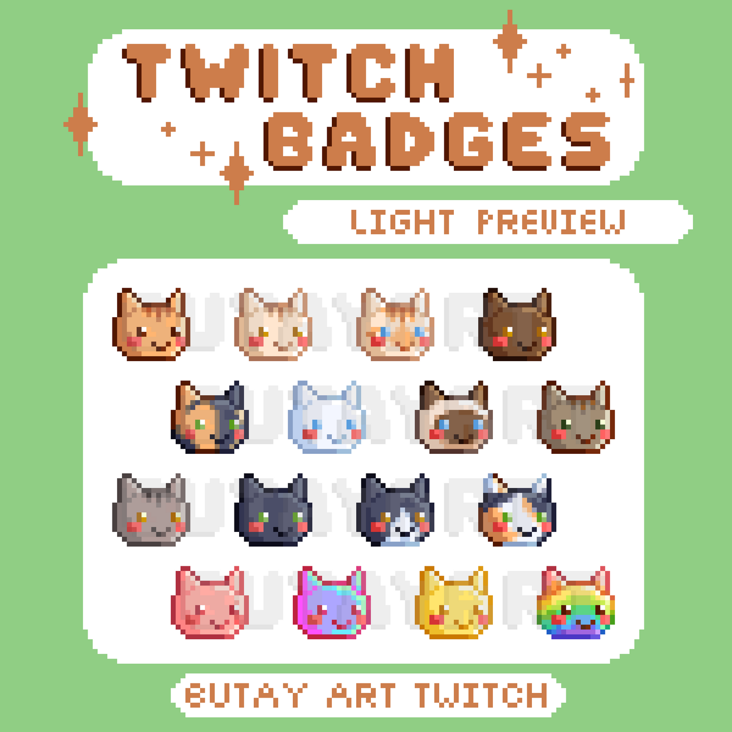 FREE Cat Twitch Badges