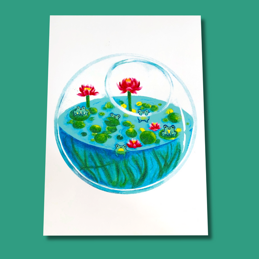 Froggy Terrarium Art Print