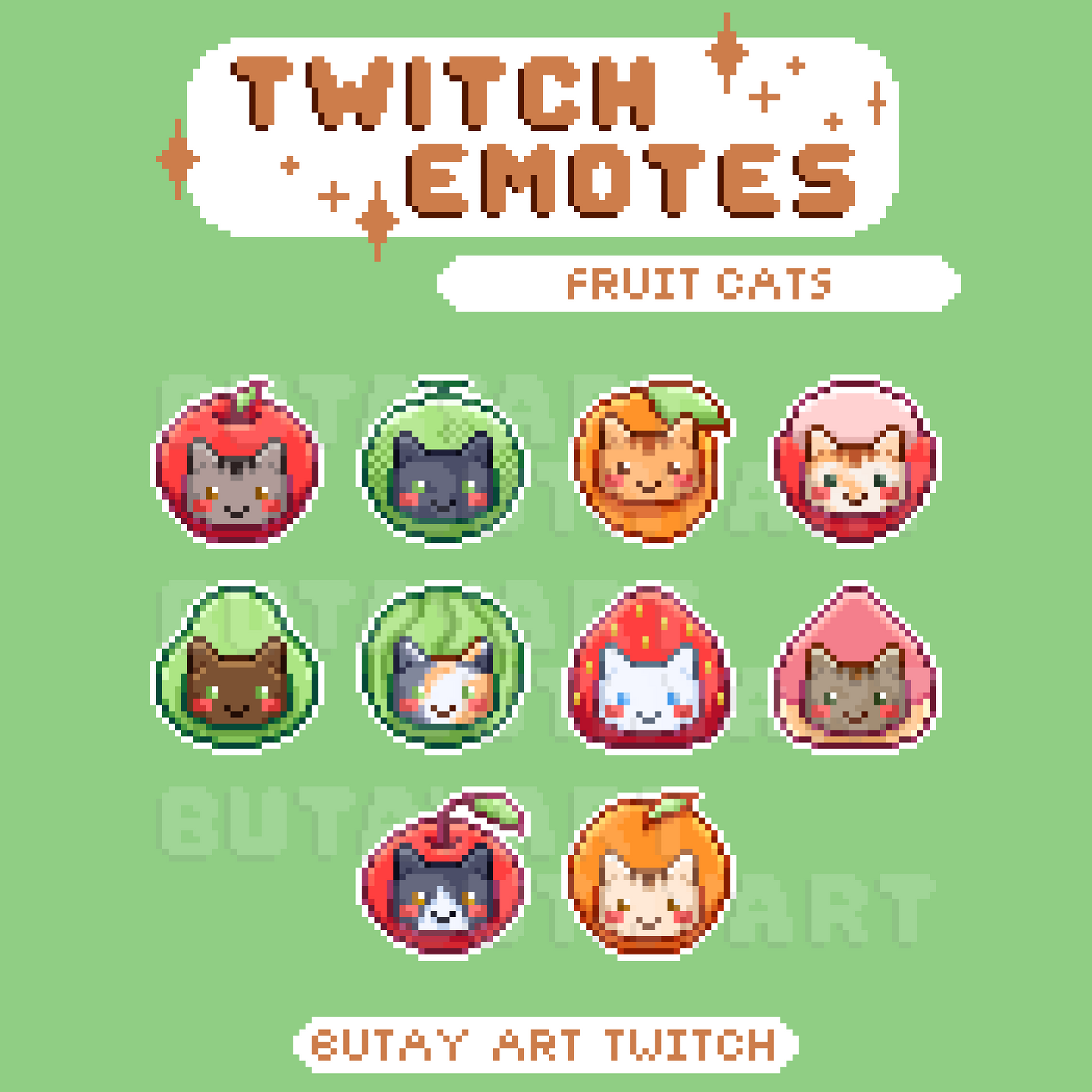 Fruit Cats Twitch Emotes