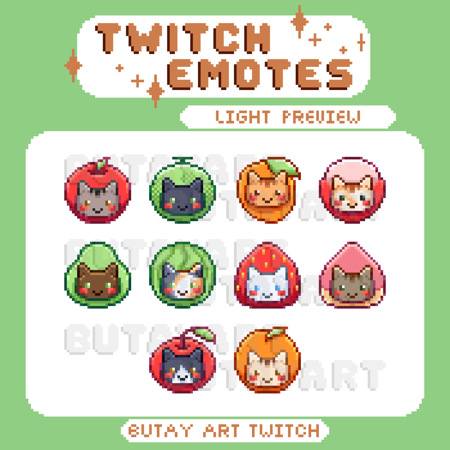 Fruit Cats Twitch Emotes