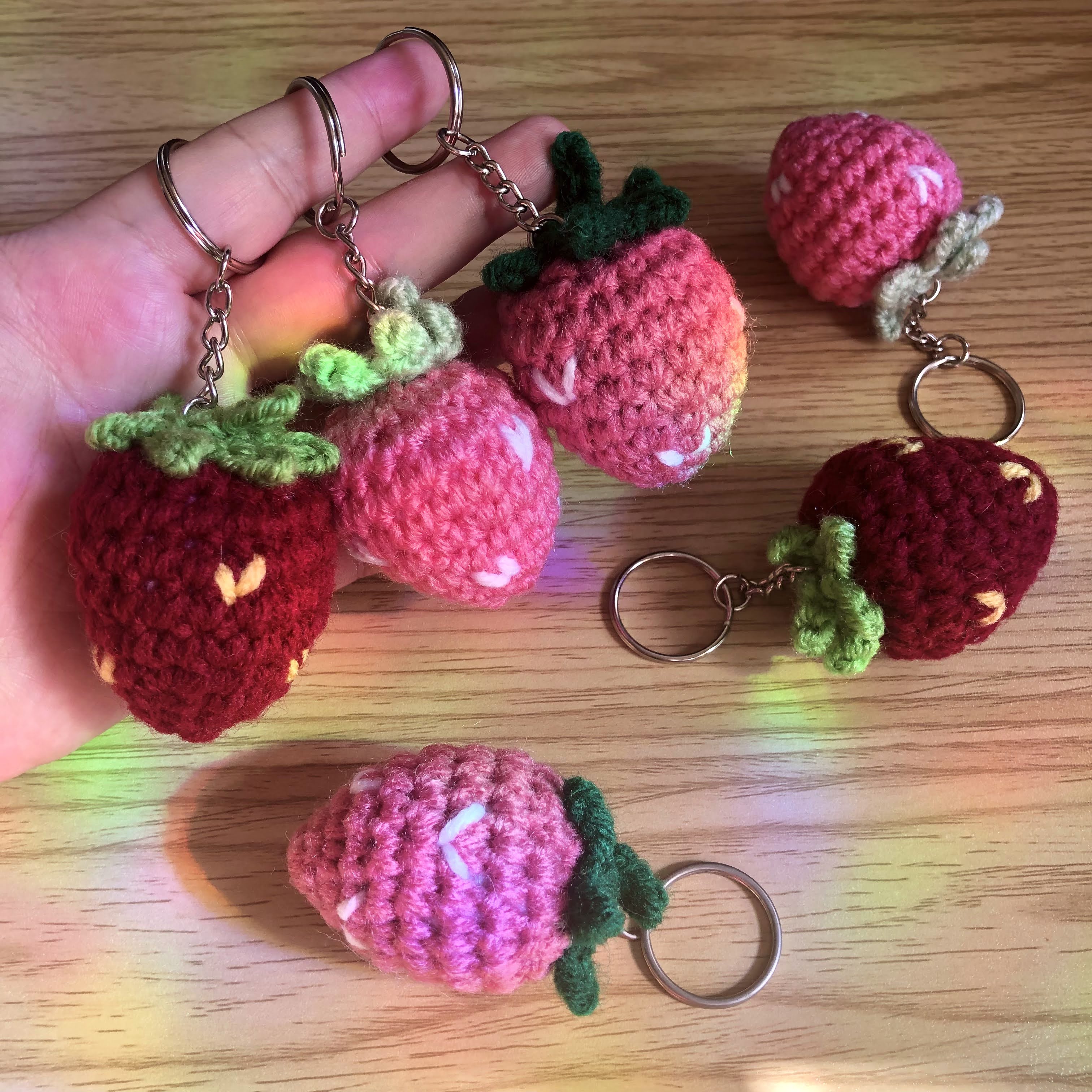Strawberry Crochet Keychain – Butay Art