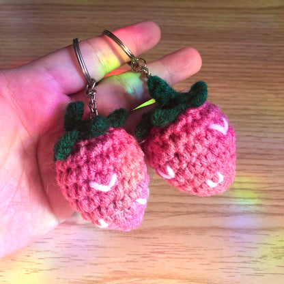 Strawberry Crochet Keychain