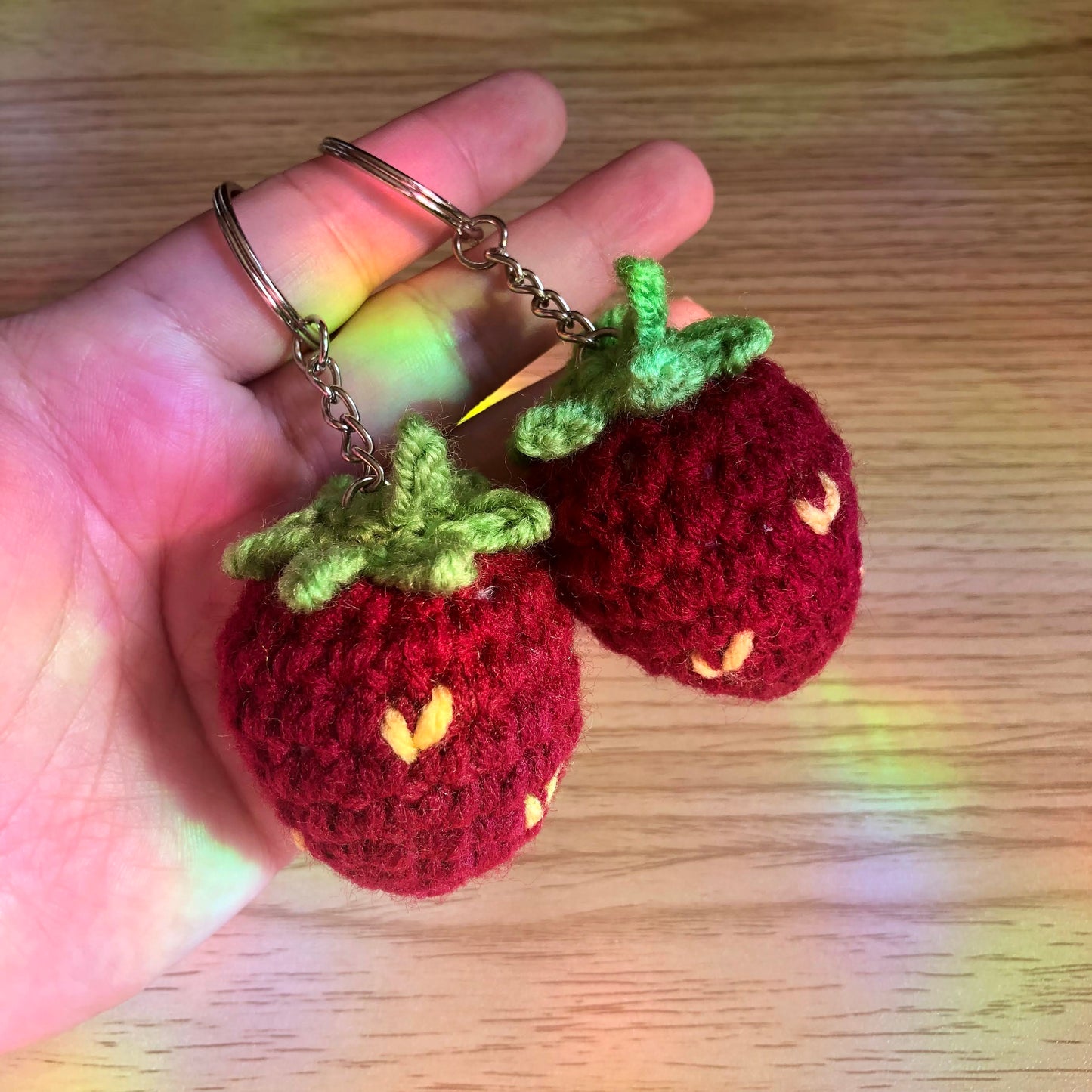 Strawberry Crochet Keychain