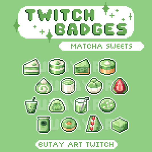 Matcha Sweets Twitch Badges