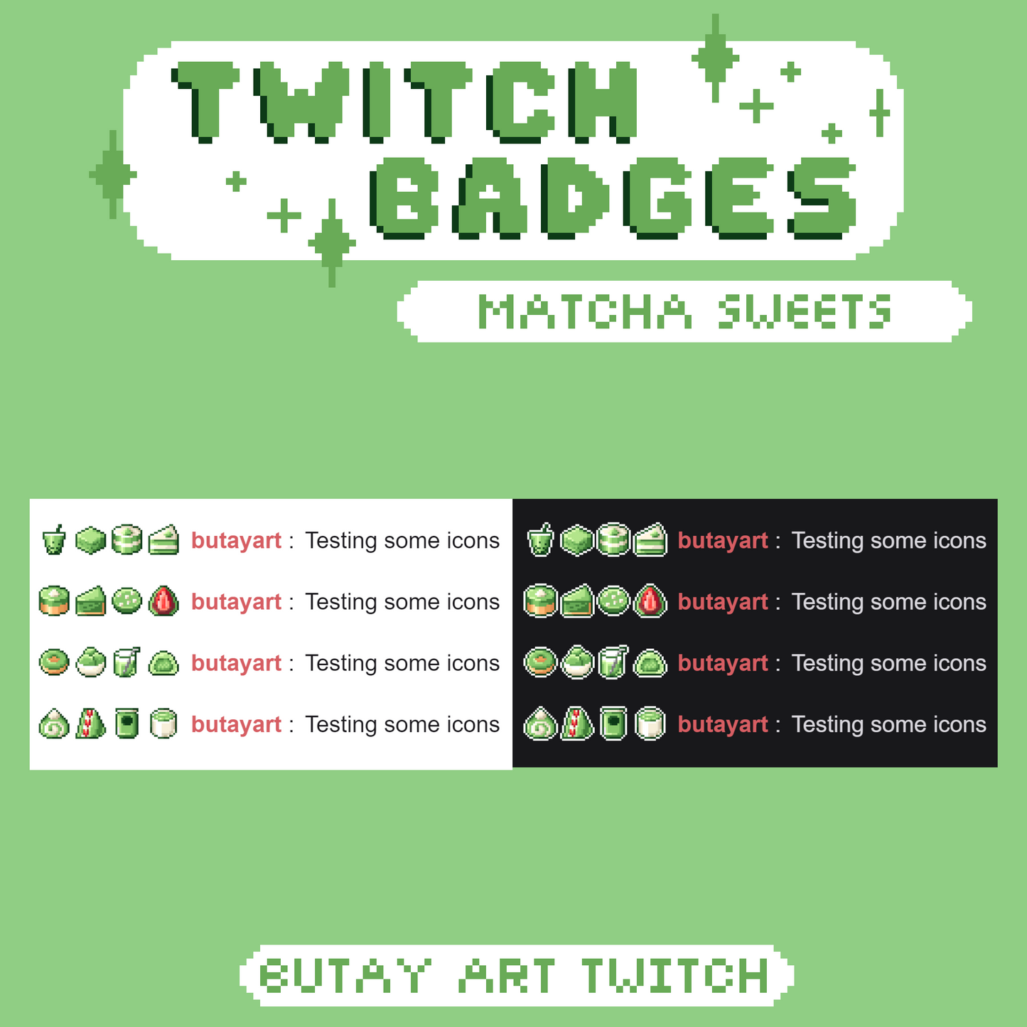 Matcha Sweets Twitch Badges