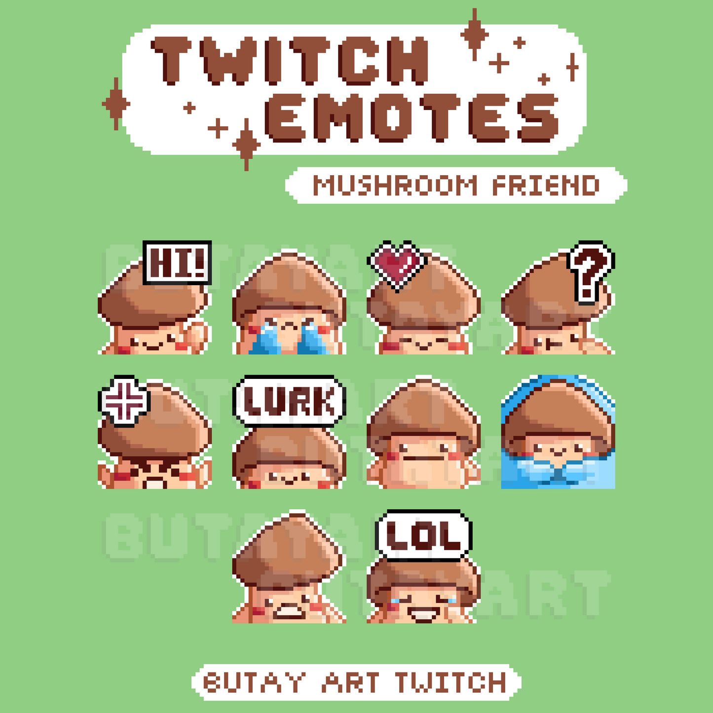 Mushroom Friend Brown Twitch Emotes