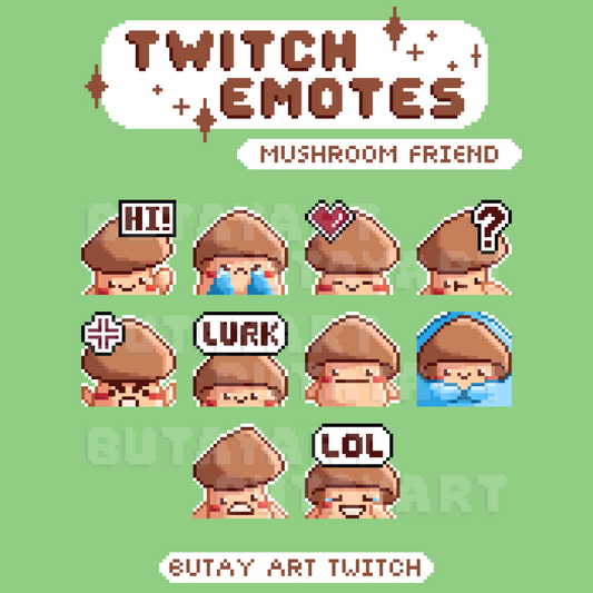 Mushroom Friend Brown Twitch Emotes