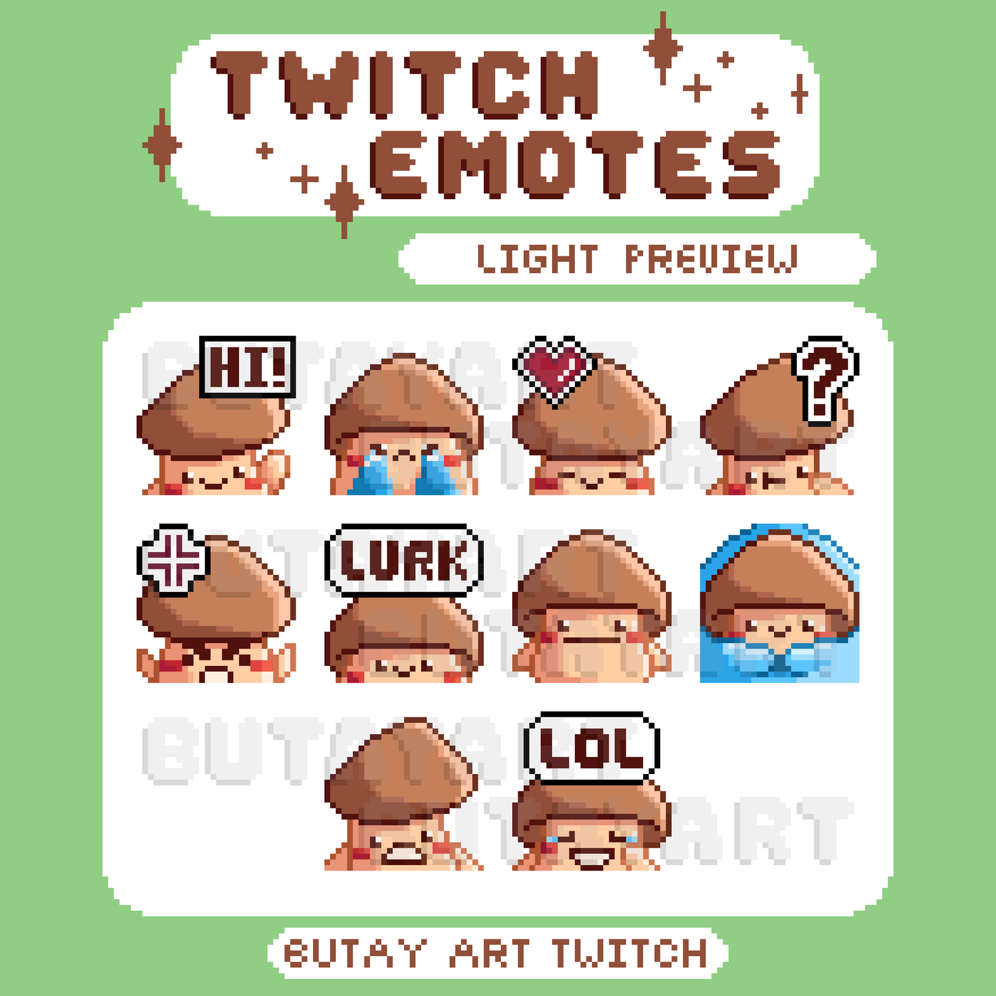 Mushroom Friend Brown Twitch Emotes