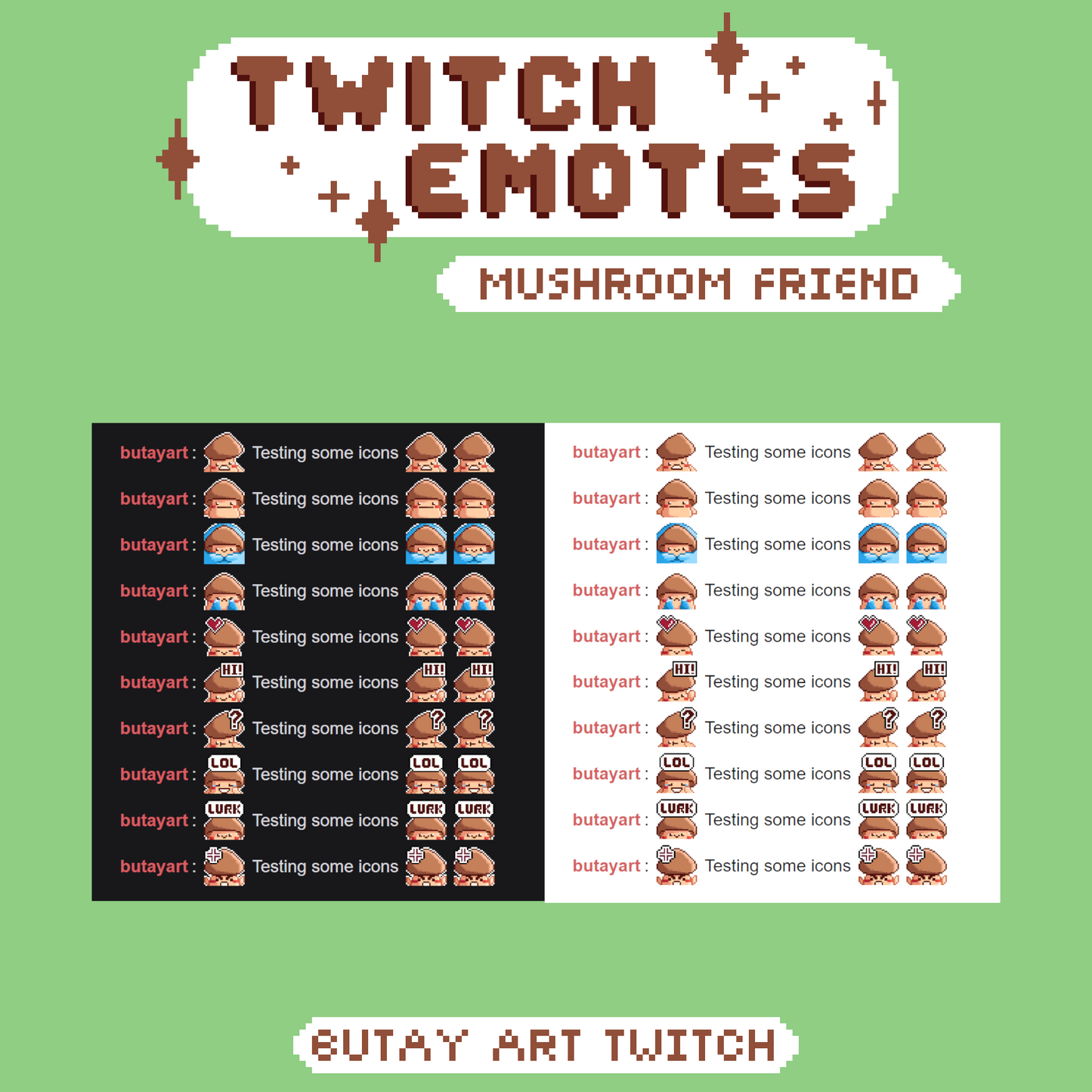 Mushroom Friend Brown Twitch Emotes