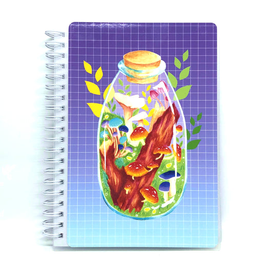 Mushroom Terrarium Reusable Sticker Book (Handmade Cover)