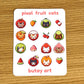 Pixel Fruit Cats Sticker Sheet