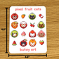 Pixel Fruit Cats Sticker Sheet