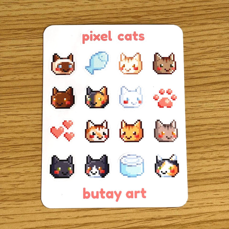 Pixel Cats Sticker Sheet