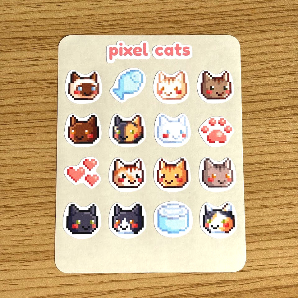 Pixel Cats Sticker Sheet