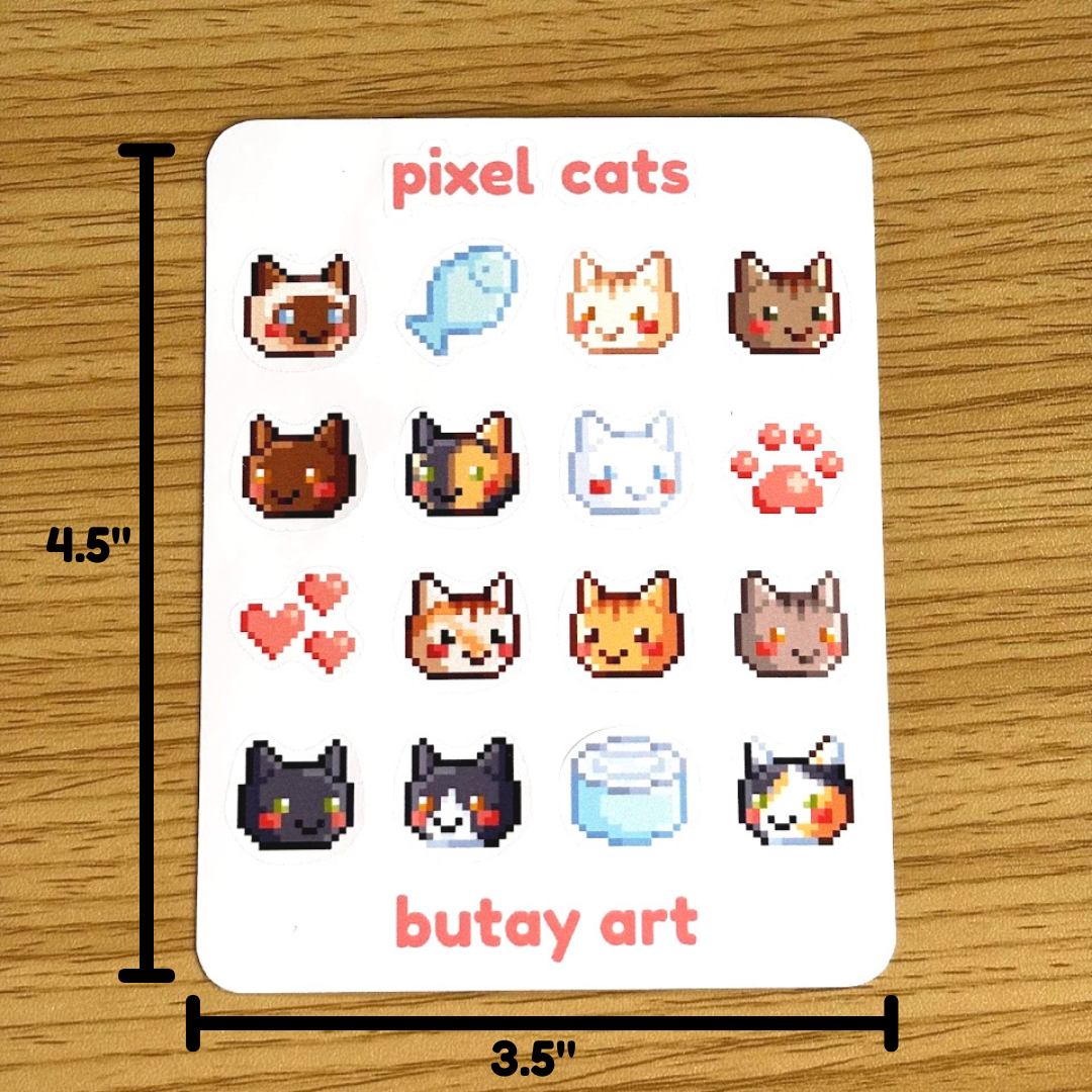 Pixel Cats Sticker Sheet