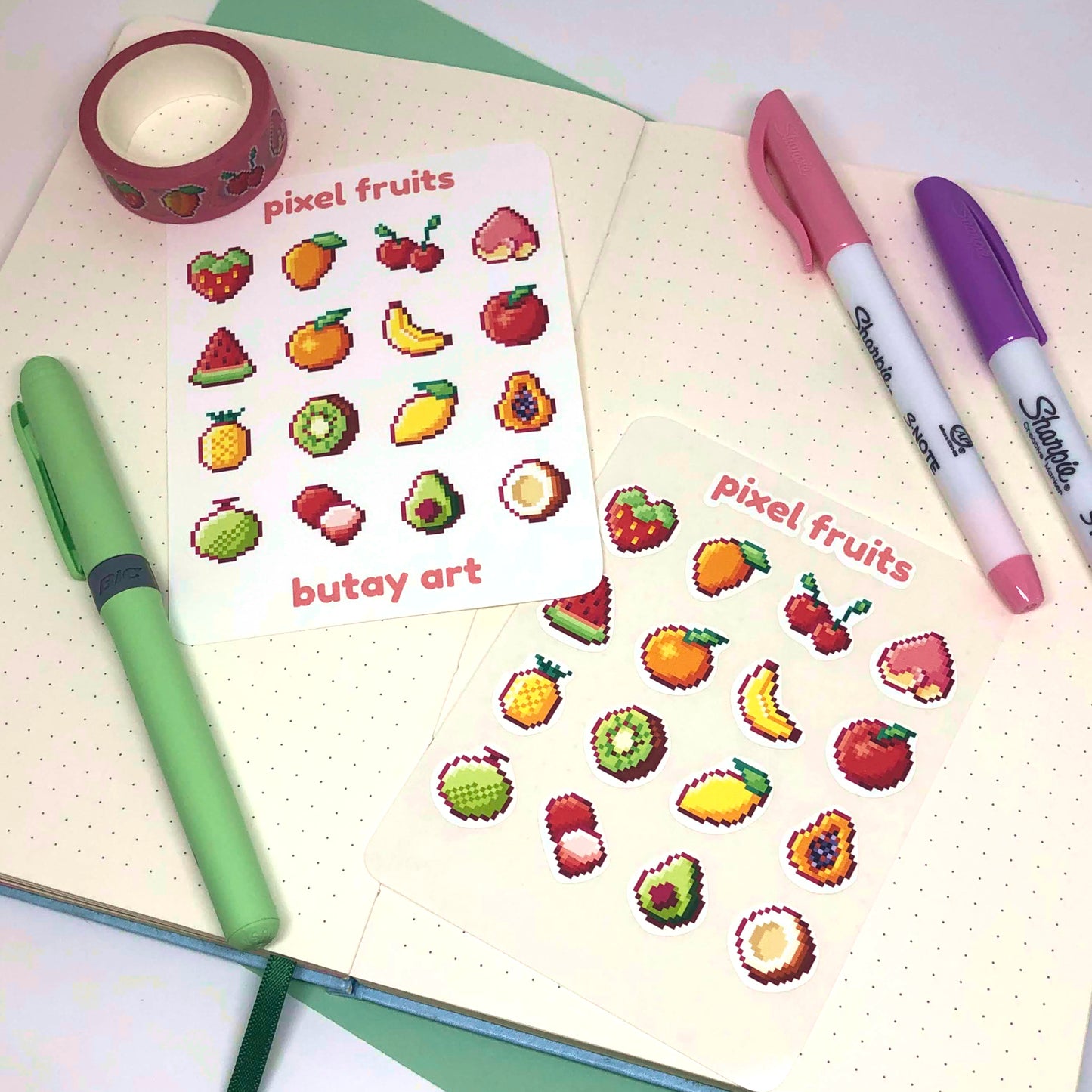 Pixel Fruits Sticker Sheet