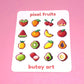 Pixel Fruits Sticker Sheet