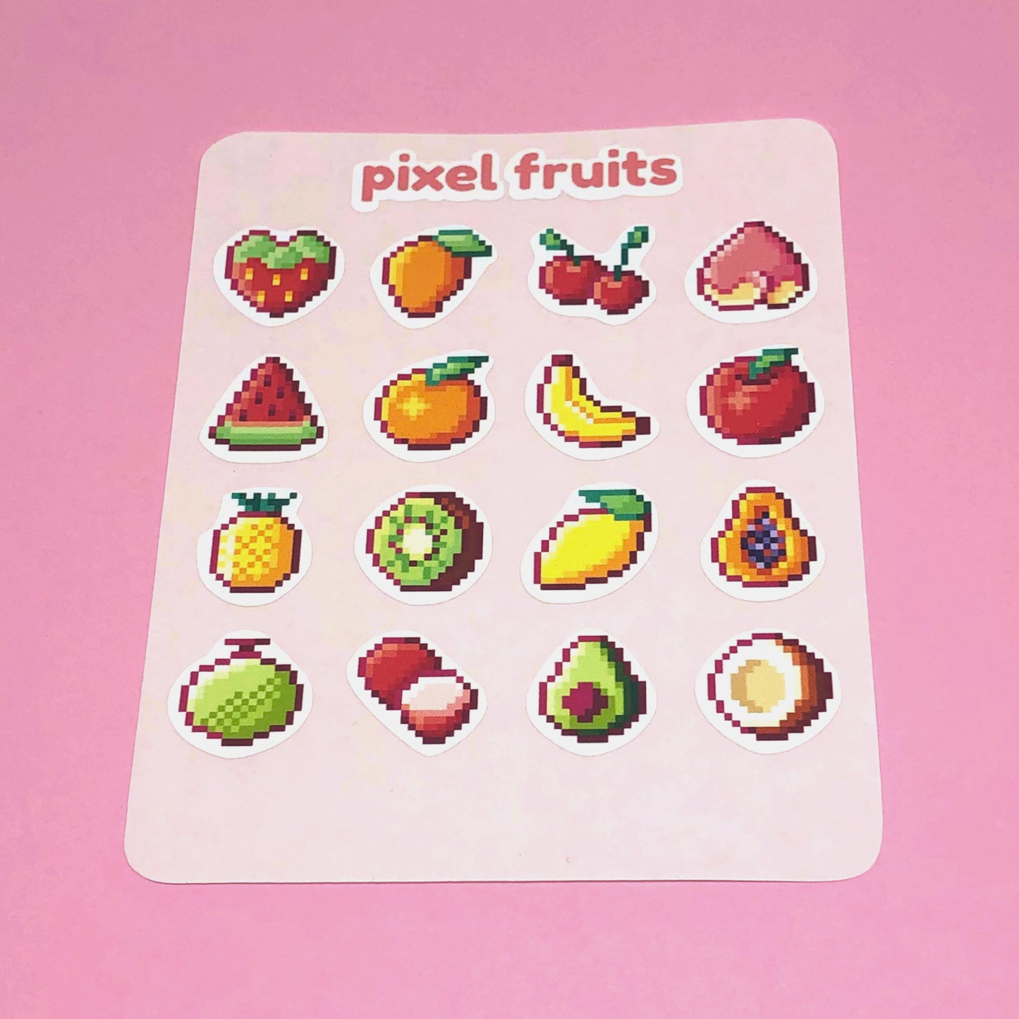 Pixel Fruits Sticker Sheet