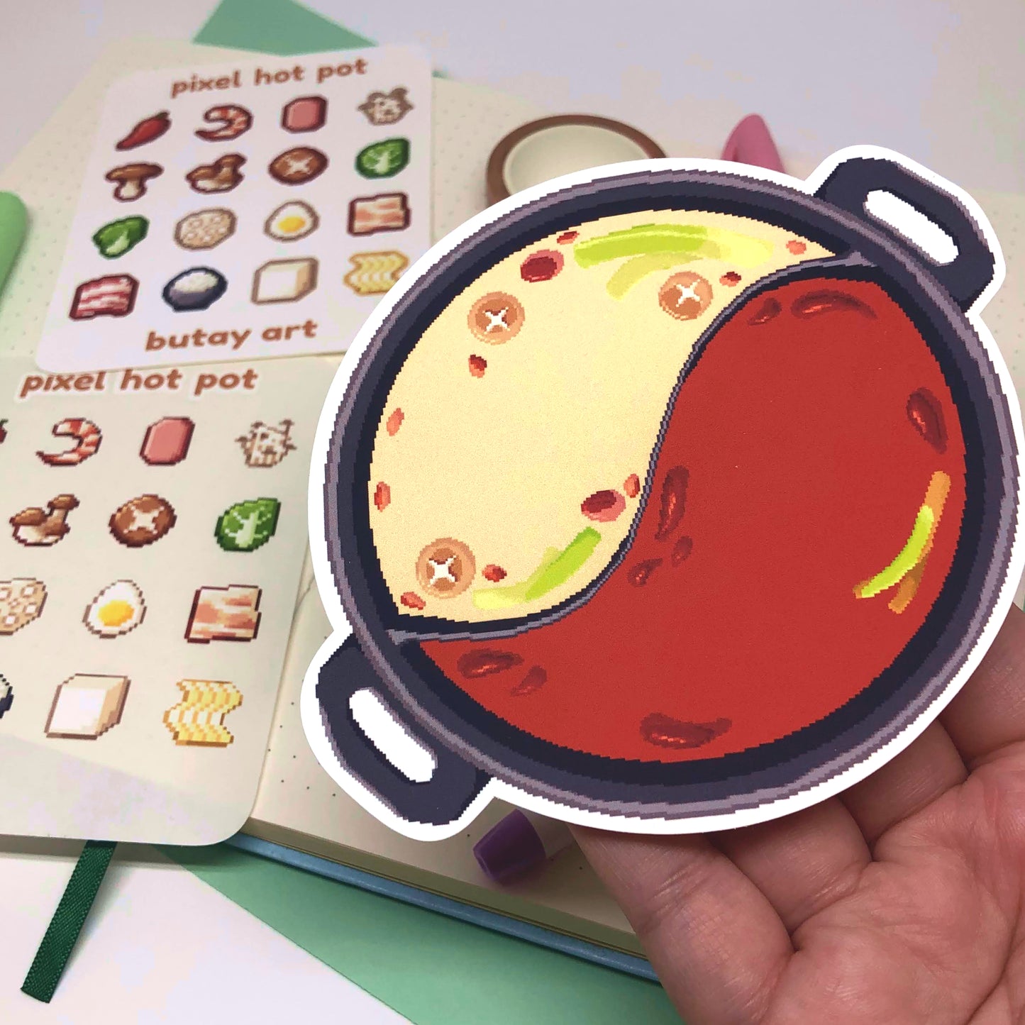 Pixel Hot Pot Sticker Sheet