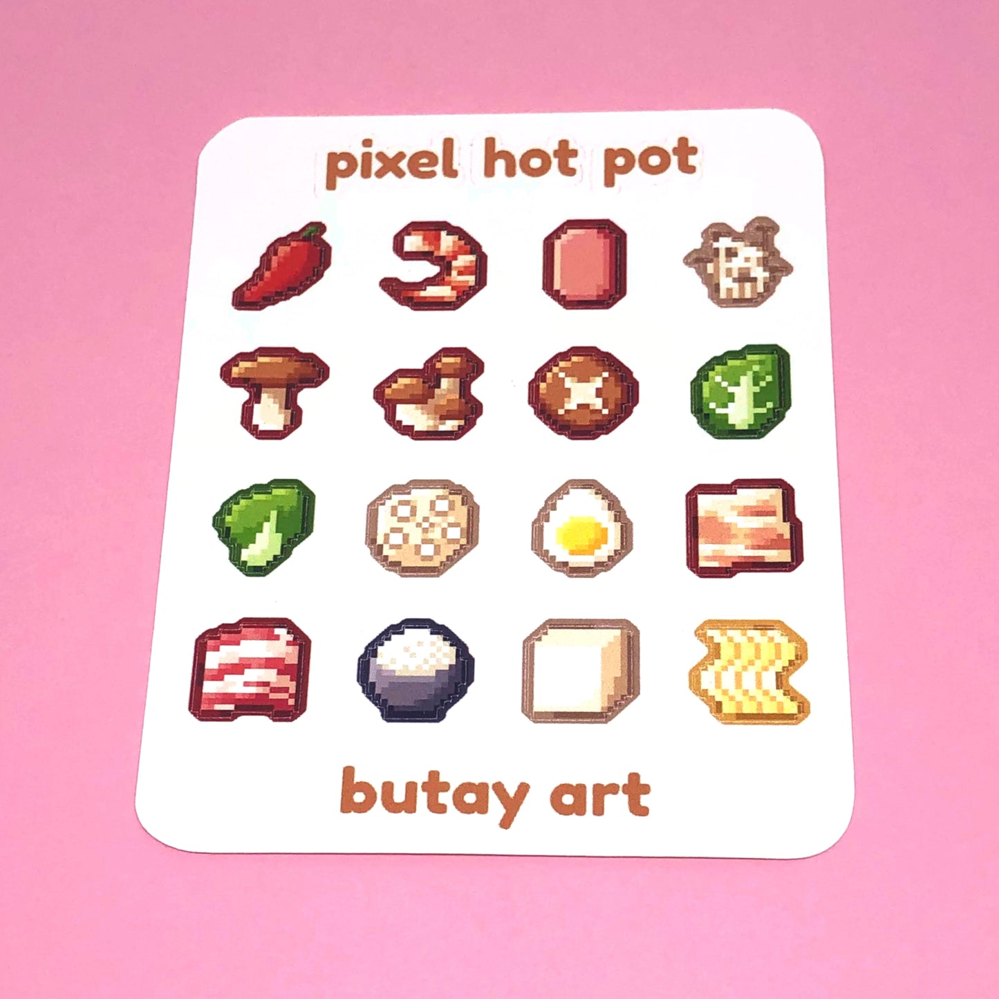 Pixel Hot Pot Sticker Sheet