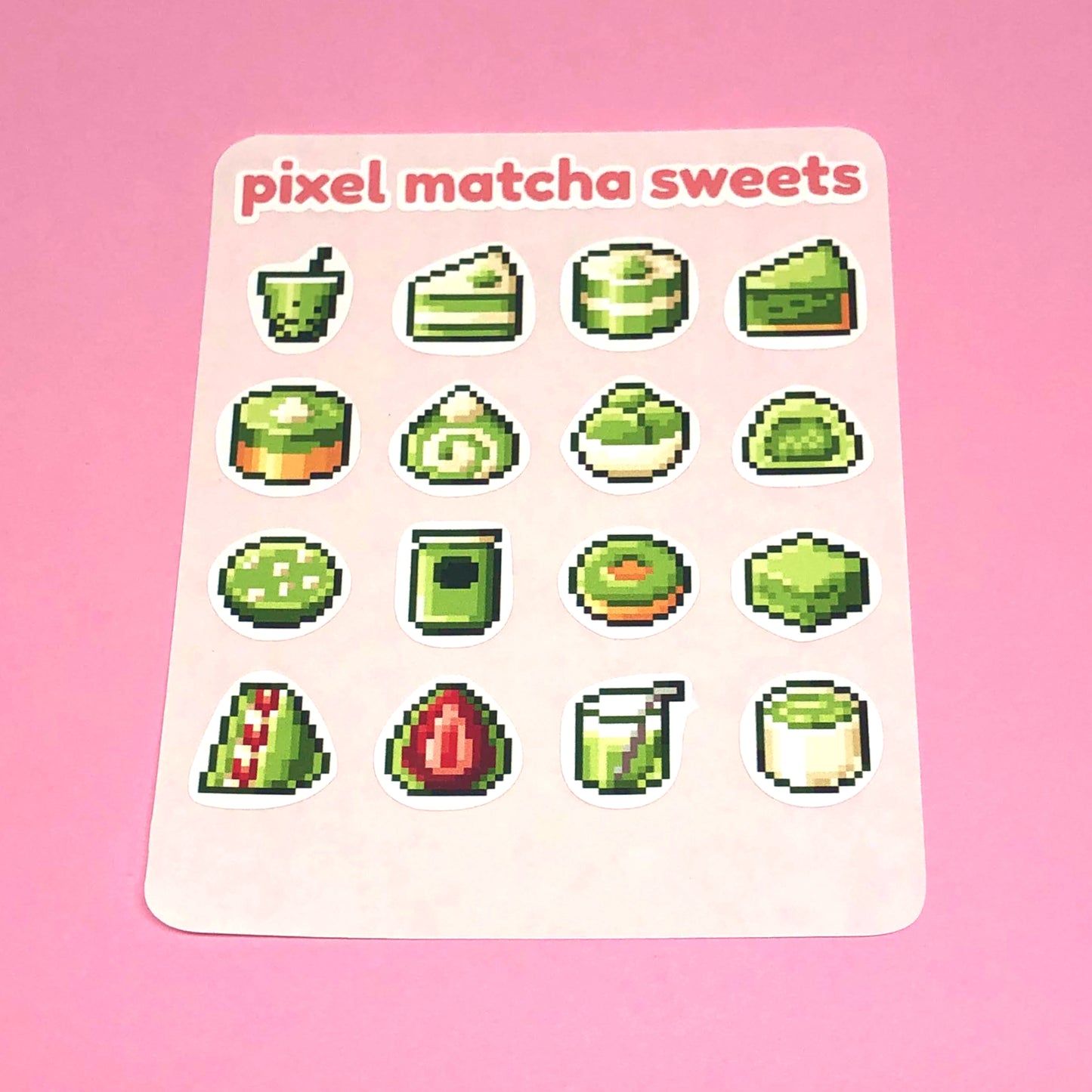 Pixel Matcha Sweets Sticker Sheet