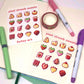 Pixel Strawberry Sweets Sticker Sheet