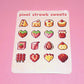 Pixel Strawberry Sweets Sticker Sheet