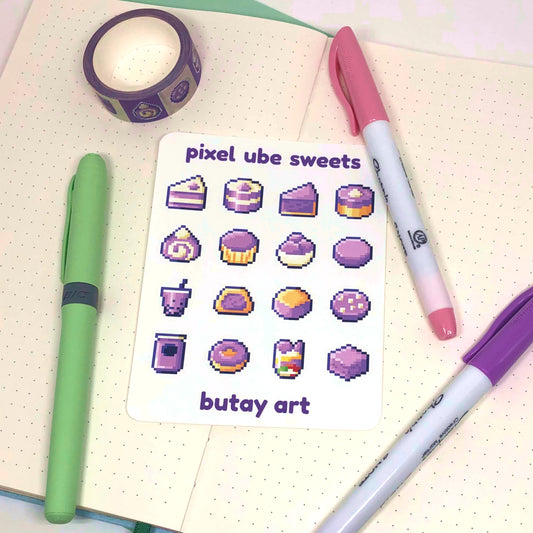 Pixel Ube Sweets Sticker Sheet