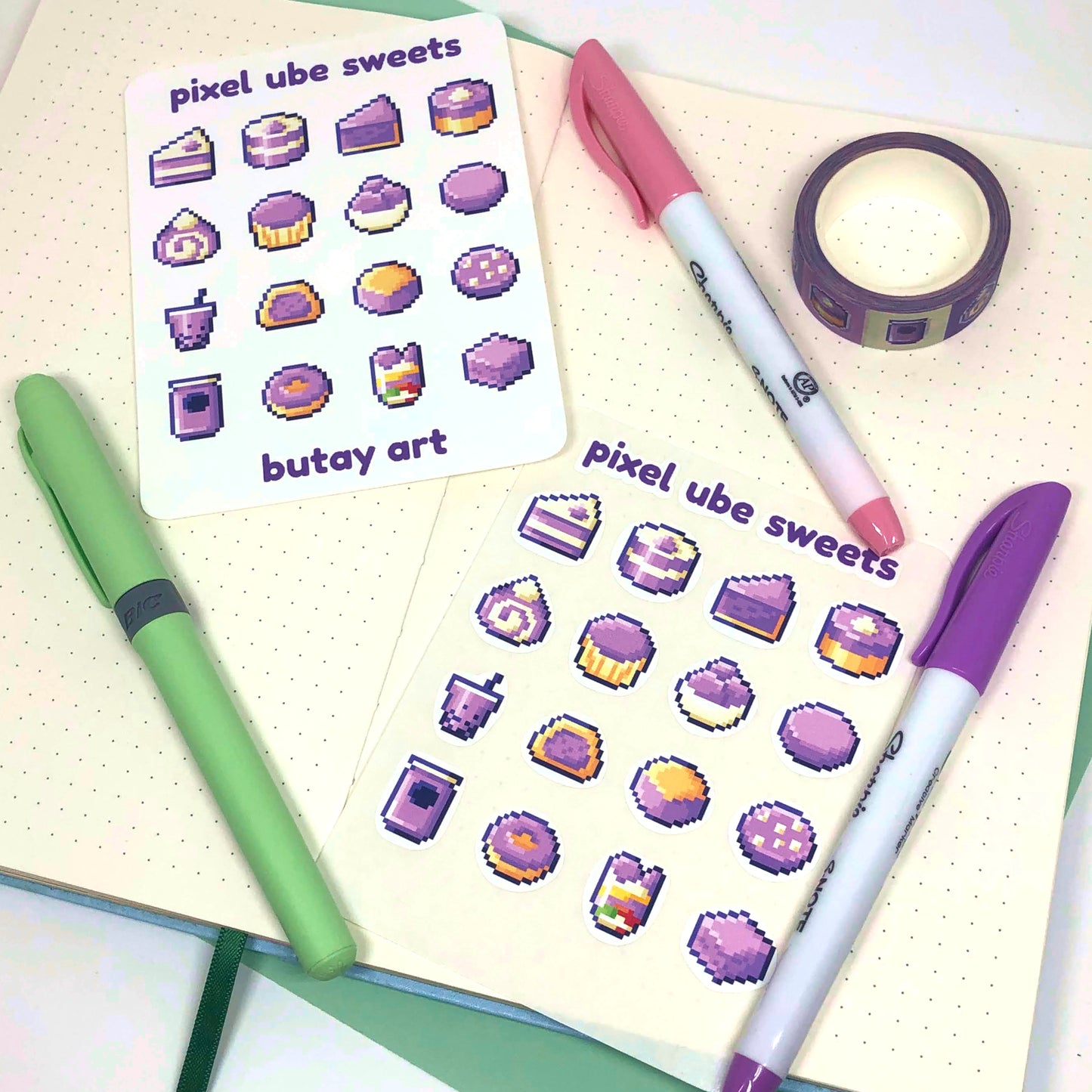 Pixel Ube Sweets Sticker Sheet