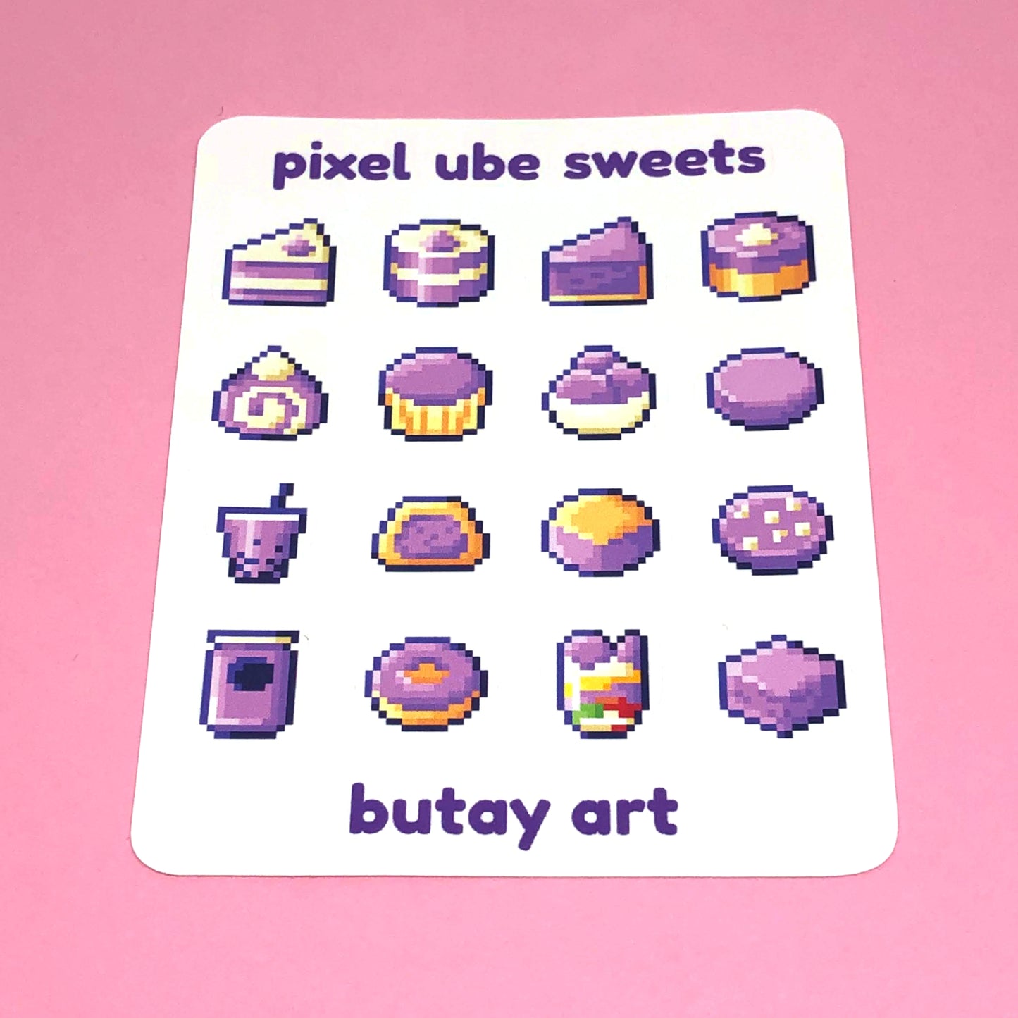 Pixel Ube Sweets Sticker Sheet