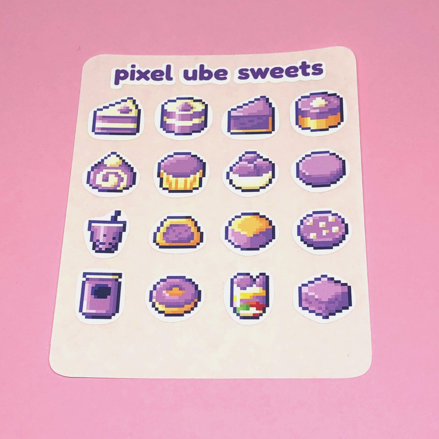 Pixel Ube Sweets Sticker Sheet