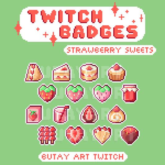 Strawberry Sweets Twitch Badges