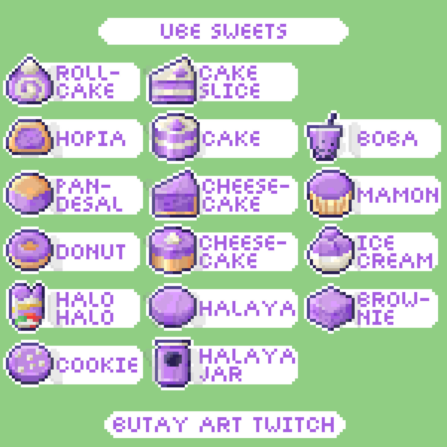 Ube Sweets Twitch Badges